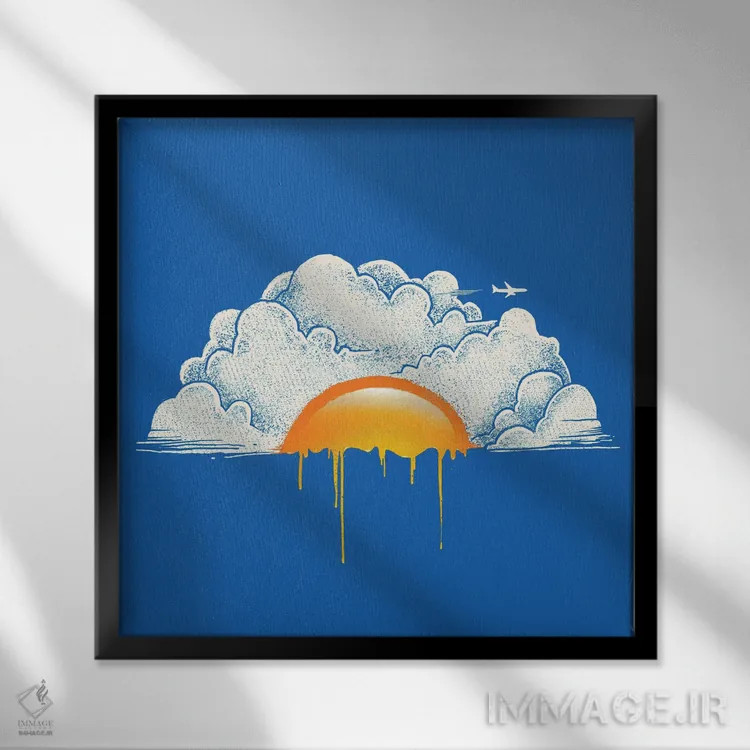 تابلو صبحانه اثر دیجیتال کاربین (نام هنرمند یا استودیو) - نمای قابدار مشکی