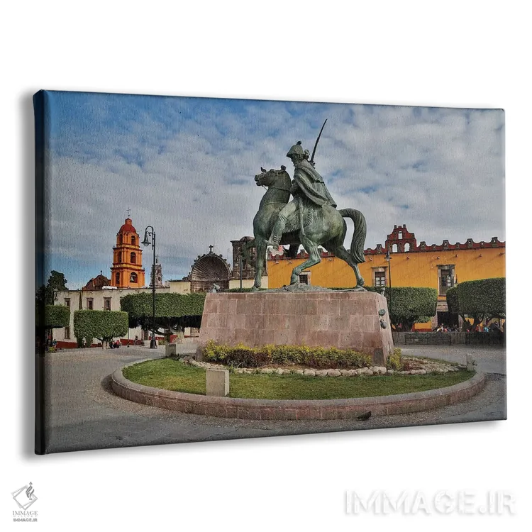 تابلو Mexico. Plaza Civica and Statue of General Allende,سن میگوئل د آلنده، مکزیک. میدان سیویکا و مجسمه ژنرال آلنده اثر دارل گالین - نمای پرسپکتیو محصول