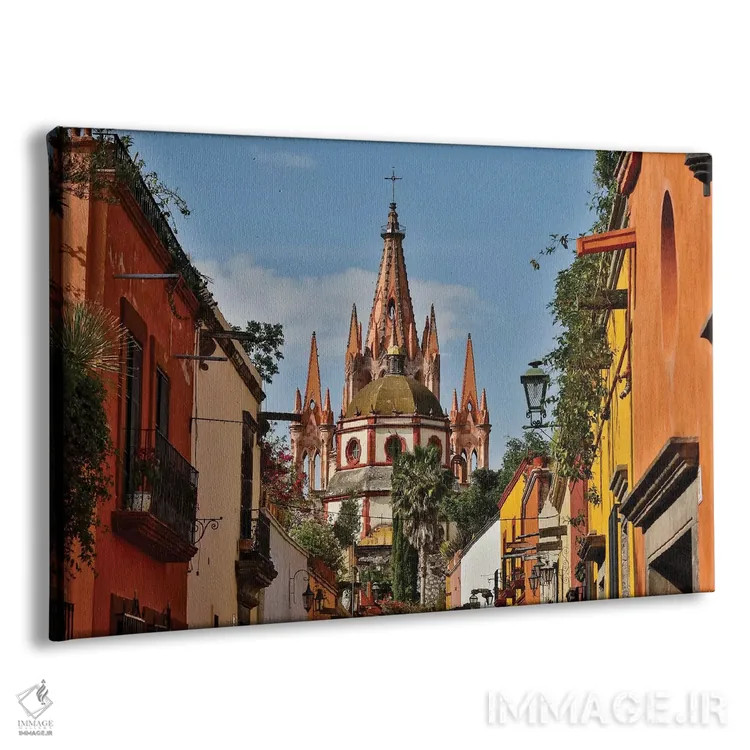 تابلو Mexico. Ornate Parroquia de San Miguel Archangel.,سن میگوئل د آلنده، مکزیک. کلیسای جامع سَن میگوئل آرکانجلِ مجلل اثر دارل گالین - نمای پرسپکتیو محصول
