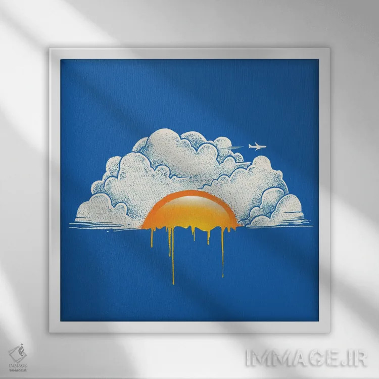 تابلو صبحانه اثر دیجیتال کاربین (نام هنرمند یا استودیو) - نمای قابدار سفید