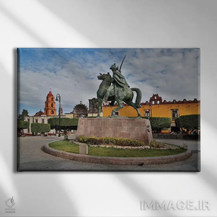 تابلو Mexico. Plaza Civica and Statue of General Allende,سن میگوئل د آلنده، مکزیک. میدان سیویکا و مجسمه ژنرال آلنده اثر دارل گالین - نمای روبهرو روی دیوار