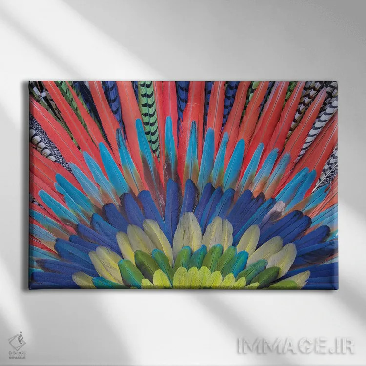 تابلو Mexico. Native feather headdress,سن میگل د آلنده، مکزیک. دستار پر بومی اثر دارل گالین - نمای روبهرو روی دیوار