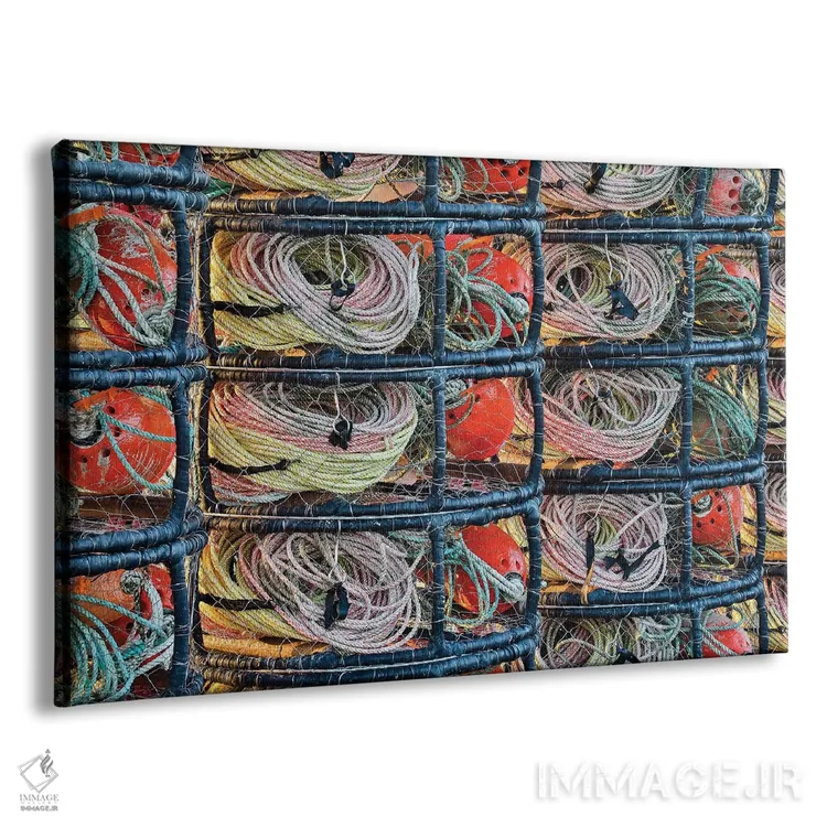 تابلو Northern California,تله های خرچنگ ذخیره شده در بندر مارینا کرسن سیتی، شمال کالیفرنیا اثر دارل گالین - نمای پرسپکتیو محصول