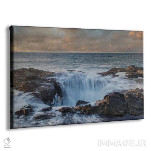 تابلو Oregon, Cape Perpetua And Thor's' Well At Sunset,آمریکا، اورگن، دماغه پرپچوا و چاه ثور در غروب اثر دارل گالین - نمای پرسپکتیو محصول