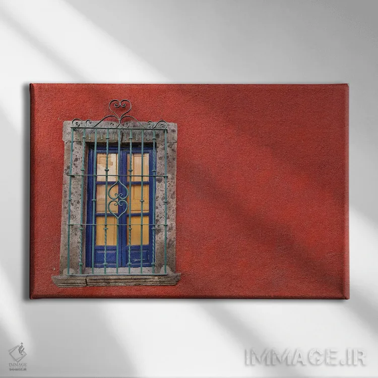 تابلو سن میگل د آلنده، مکزیک. ساختمانها و پنجرههای رنگارنگ (مکزیک) اثر دارل گالین - نمای روبهرو روی دیوار