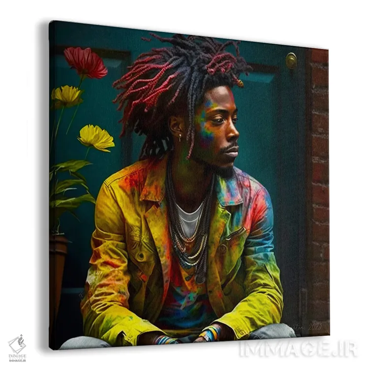 تابلو پسر جوان بر آستانهٔ در ۱ اثر دیجیتال وایلد آرت (استودیو هنری) - نمای پرسپکتیو محصول