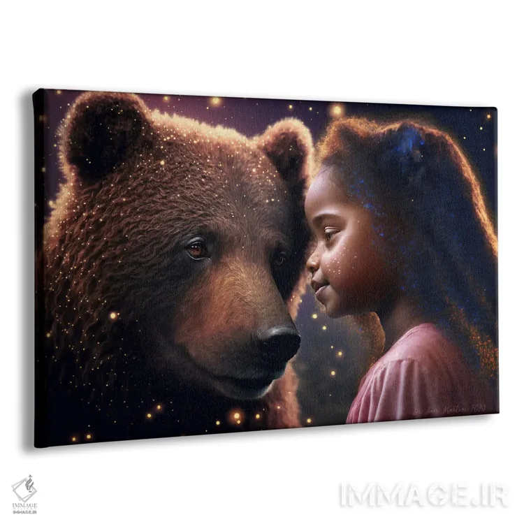 تابلو کودک آفریقایی آیندهگرا (آفروفیوچریسم) اثر دیجیتال وایلد آرت (استودیو هنری) - نمای پرسپکتیو محصول