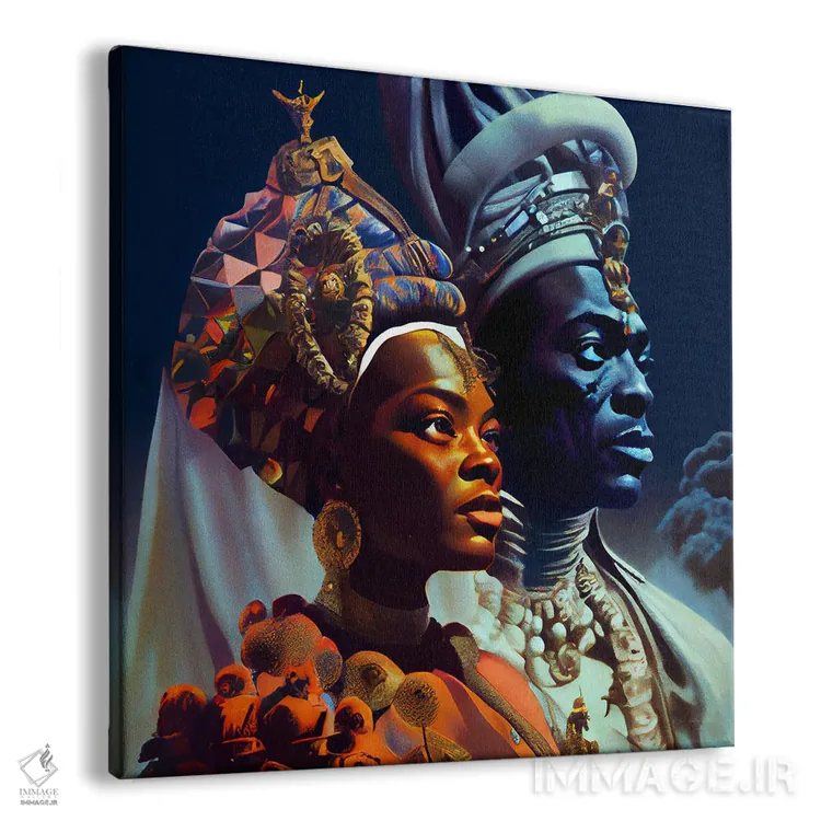 تابلو سلطنت آفریقایی ۱۵ اثر دیجیتال وایلد آرت (استودیو هنری) - نمای پرسپکتیو محصول