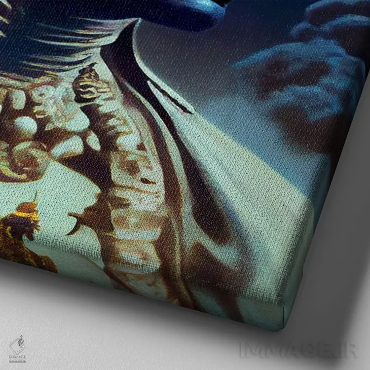 تابلو سلطنت آفریقایی ۱۵ اثر دیجیتال وایلد آرت (استودیو هنری) - نمای نزدیک بافت بوم