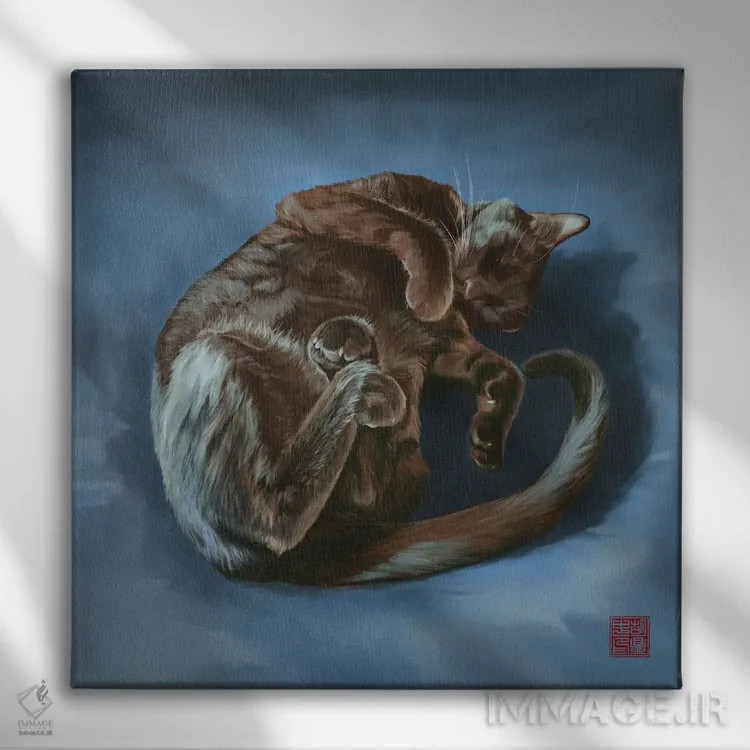 تابلو جمعشده و راحت اثر باورگژونگ هو - نمای روبهرو روی دیوار