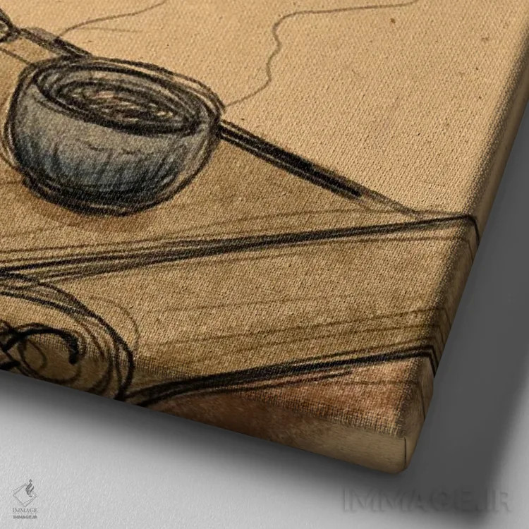 تابلو بچهگربه در زمان چای اثر باورگژونگ هو - نمای نزدیک بافت بوم