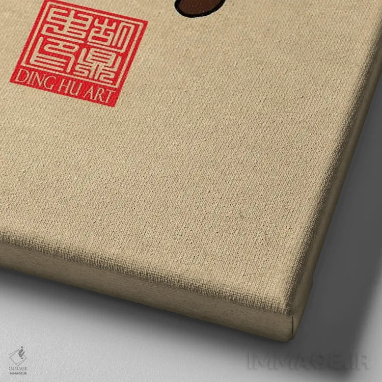 تابلو کات چوپ (تکهبر گربه) اثر باورگژونگ هو - نمای نزدیک بافت بوم