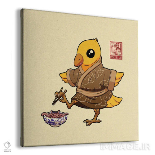 تابلو پرنده احمق کرم را میگیرد اثر باورگژونگ هو - نمای پرسپکتیو محصول