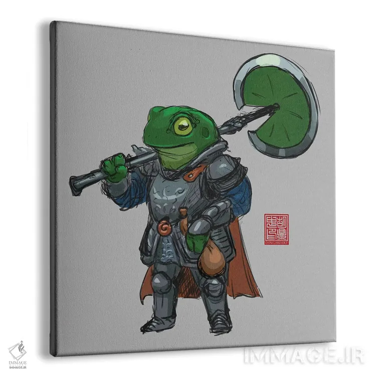 تابلو قورباغه جنگجو اثر باورگژونگ هو - نمای پرسپکتیو محصول