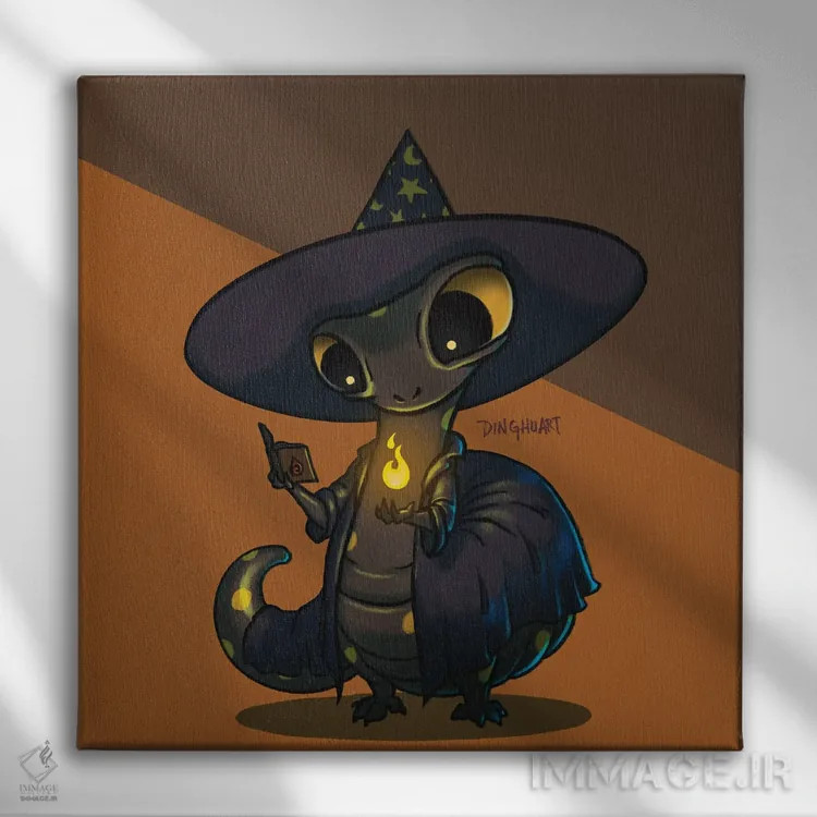 تابلو سمندر جادوگر اثر باورگژونگ هو - نمای روبهرو روی دیوار