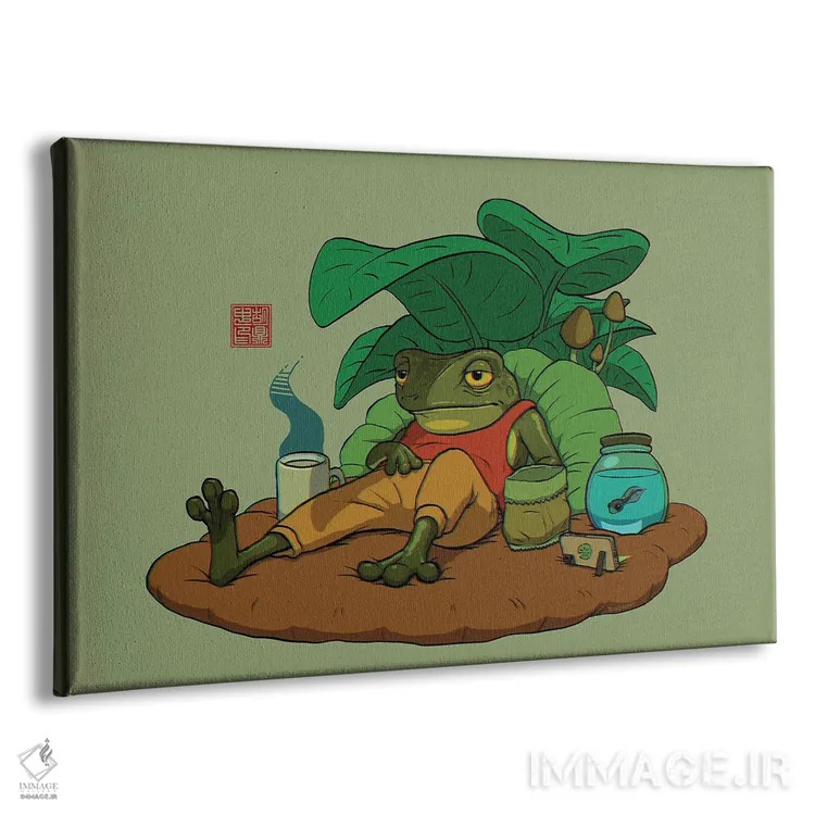 تابلو قورباغه خسته و پسرش اثر باورگژونگ هو - نمای پرسپکتیو محصول