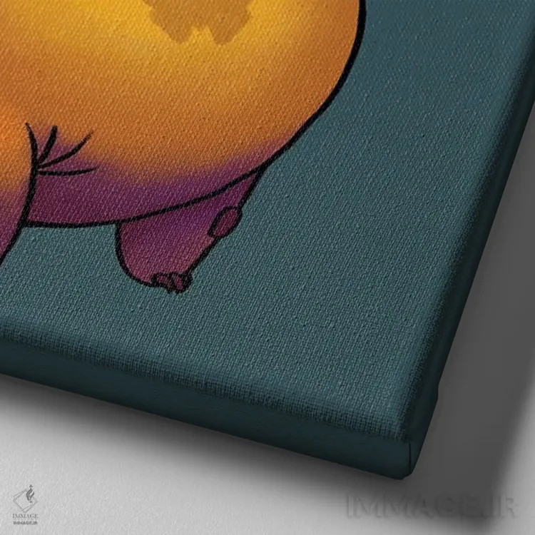 تابلو قورباغه ماهیگیر اثر باورگژونگ هو - نمای نزدیک بافت بوم