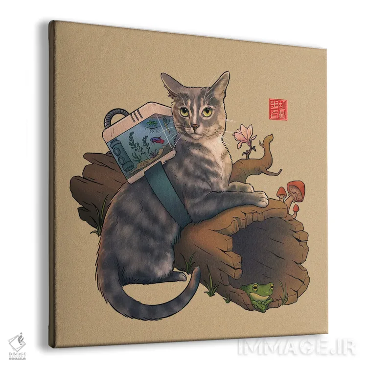 تابلو گربه ماجراجو اثر باورگژونگ هو - نمای پرسپکتیو محصول