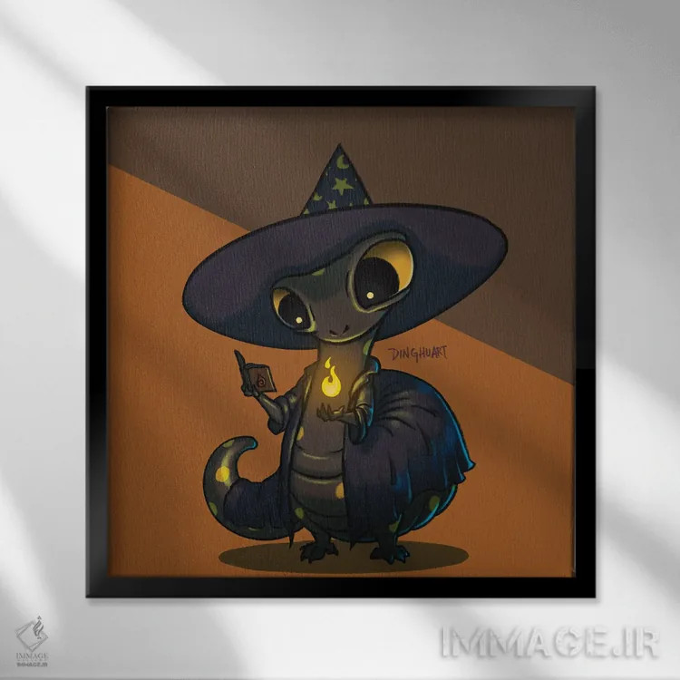 تابلو سمندر جادوگر اثر باورگژونگ هو - نمای قابدار مشکی