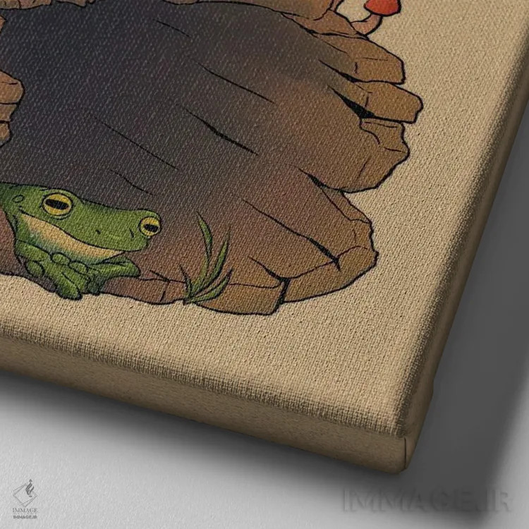 تابلو گربه ماجراجو اثر باورگژونگ هو - نمای نزدیک بافت بوم