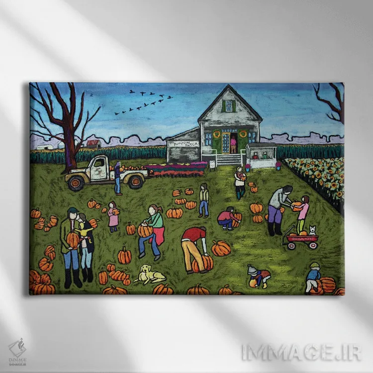 تابلو جستجوی بزرگ کدو تنبل اثر دیویدای هینْدز - نمای روبهرو روی دیوار