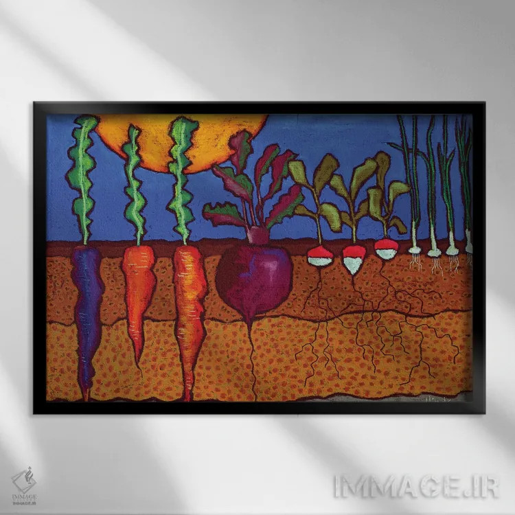 تابلو درون زمین اثر دیویدای هینْدز - نمای قابدار مشکی