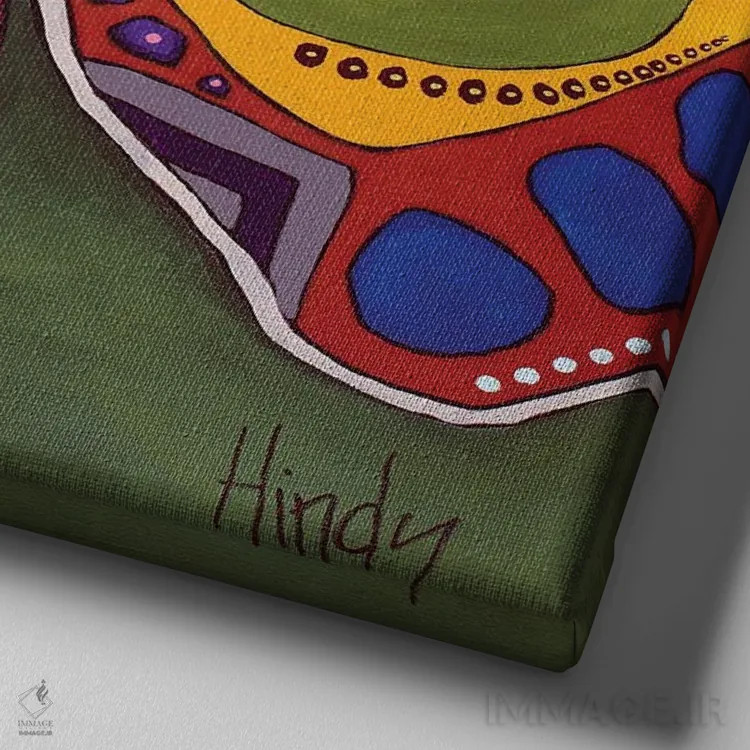 تابلو پروانه شاد و پرانرژی اثر دیویدای هینْدز - نمای نزدیک بافت بوم