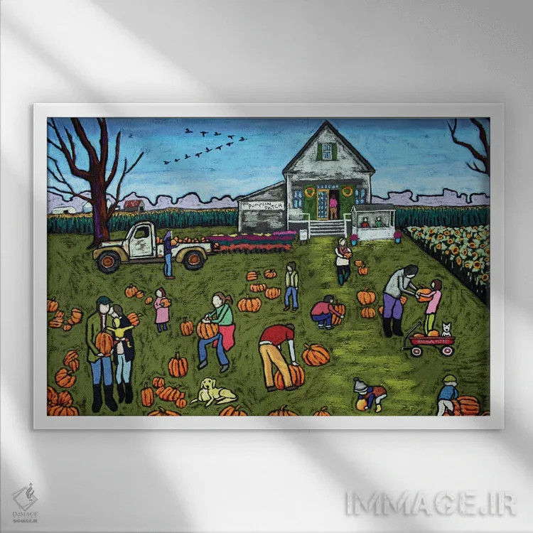 تابلو جستجوی بزرگ کدو تنبل اثر دیویدای هینْدز - نمای قابدار سفید