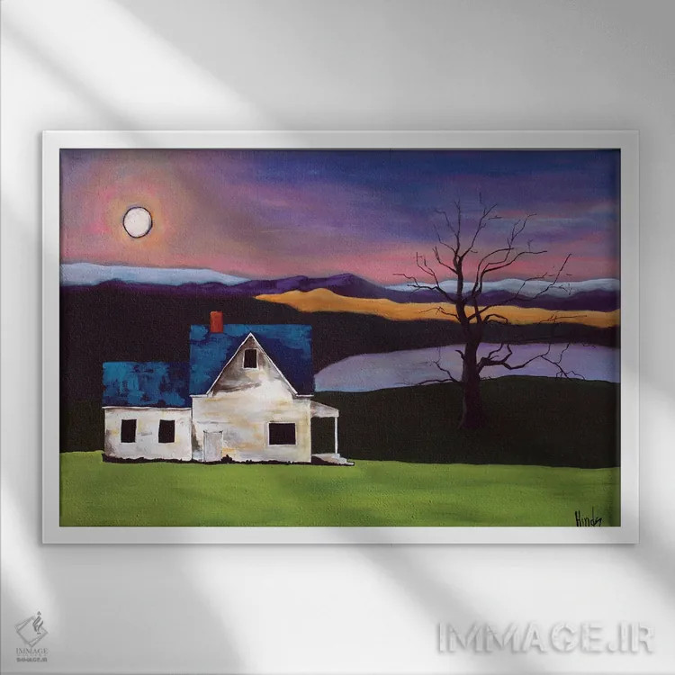 تابلو تنها اثر دیویدای هینْدز - نمای قابدار سفید