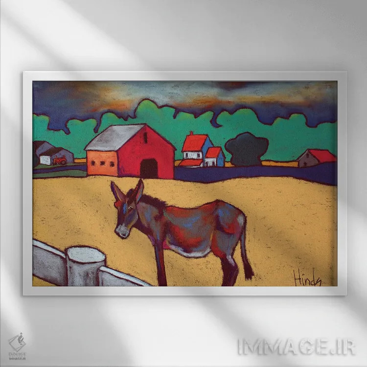 تابلو قلب تنها اثر دیویدای هینْدز - نمای قابدار سفید