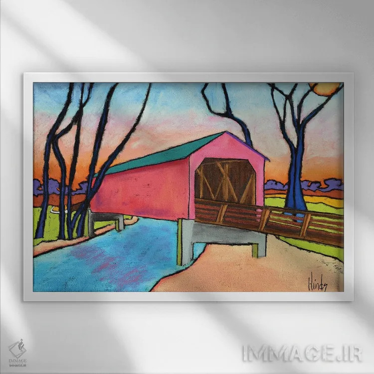 تابلو پل سرپوشیده شوگر کریک اثر دیویدای هینْدز - نمای قابدار سفید