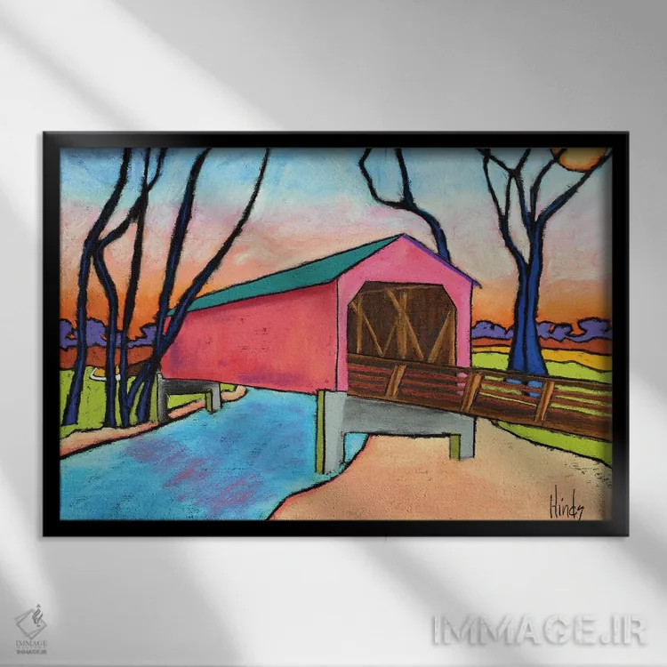 تابلو پل سرپوشیده شوگر کریک اثر دیویدای هینْدز - نمای قابدار مشکی