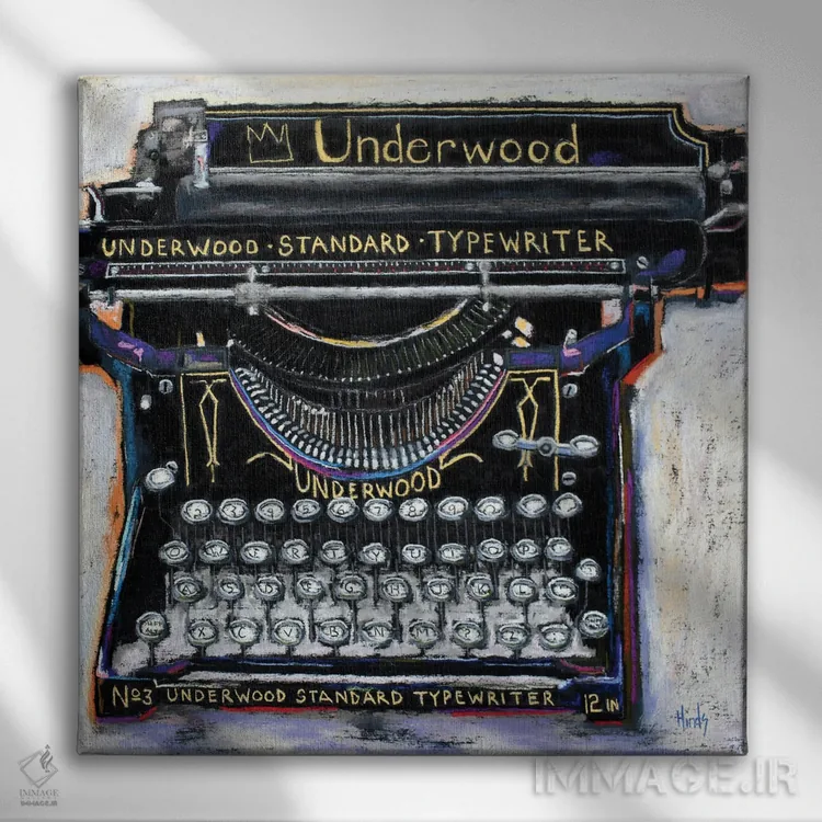 تابلو ماشین تحریر استاندارد آندروود III اثر دیویدای هینْدز - نمای روبهرو روی دیوار