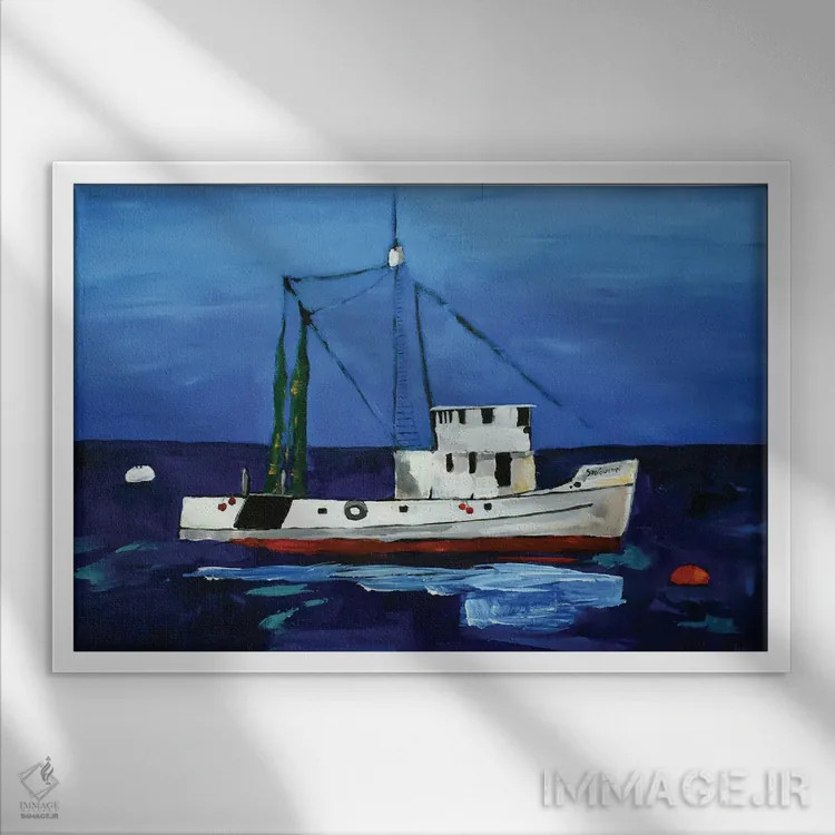 تابلو سن جووانی بر فراز خلیج مانتری اثر دیویدای هینْدز - نمای قابدار سفید