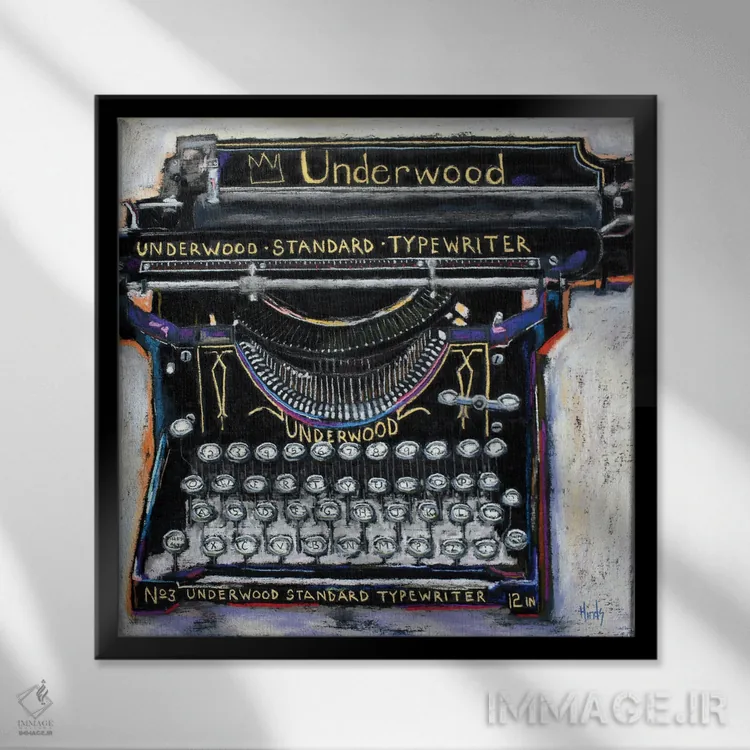 تابلو ماشین تحریر استاندارد آندروود III اثر دیویدای هینْدز - نمای قابدار مشکی
