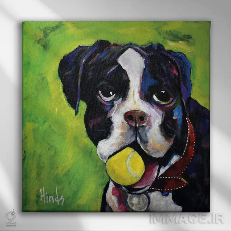 تابلو بیار! (اصطلاح بازی با سگ) اثر دیویدای هینْدز - نمای روبهرو روی دیوار