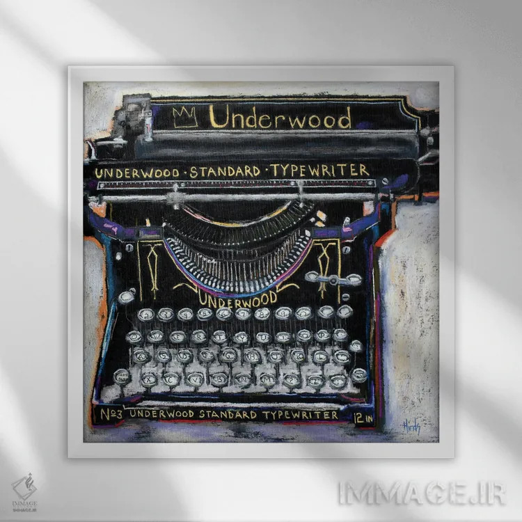 تابلو ماشین تحریر استاندارد آندروود III اثر دیویدای هینْدز - نمای قابدار سفید