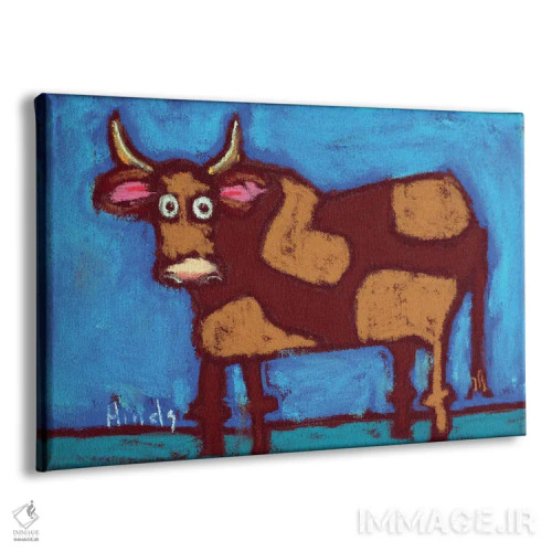 تابلو گاو قهوهای اثر دیویدای هینْدز - نمای پرسپکتیو محصول