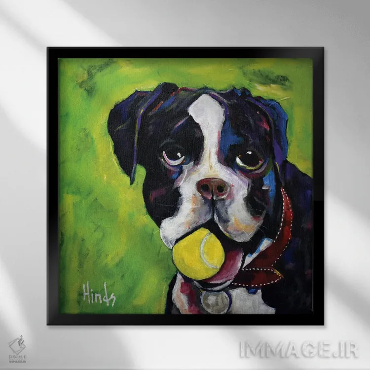 تابلو بیار! (اصطلاح بازی با سگ) اثر دیویدای هینْدز - نمای قابدار مشکی