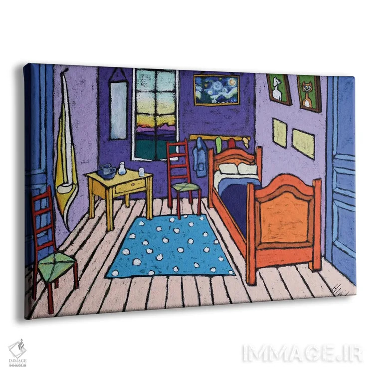 تابلو اتاق خواب ون گوگ اثر دیویدای هینْدز - نمای پرسپکتیو محصول