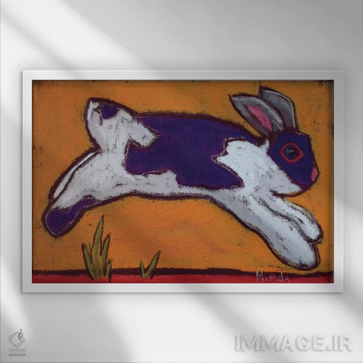 تابلو هیپیتی هاپ (پرش شاد) اثر دیویدای هینْدز - نمای قابدار سفید