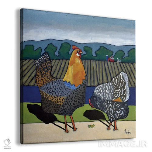 تابلو خروس کاگبرن و خانم یولا اثر دیویدای هینْدز - نمای پرسپکتیو محصول