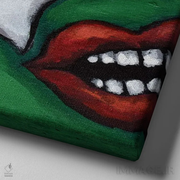 تابلو عیسی پادشاه است اثر دیویدای هینْدز - نمای نزدیک بافت بوم