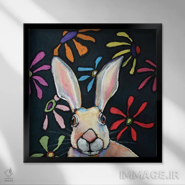 تابلو جکِ خرگوش اثر دیویدای هینْدز - نمای قابدار مشکی