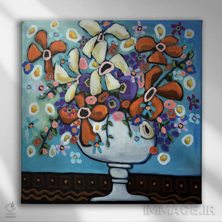 تابلو پانچ پرتقالی اثر دیویدای هینْدز - نمای روبهرو روی دیوار