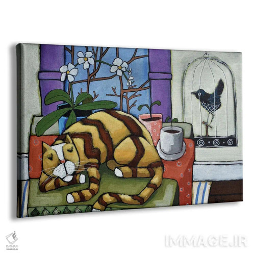 تابلو چرت گربهای اثر دیویدای هینْدز - نمای پرسپکتیو محصول