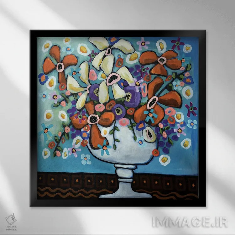 تابلو پانچ پرتقالی اثر دیویدای هینْدز - نمای قابدار مشکی