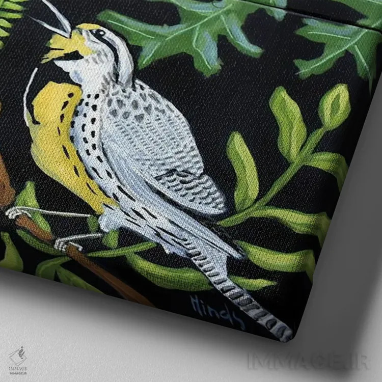 تابلو رژه نیمهشب اثر دیویدای هینْدز - نمای نزدیک بافت بوم