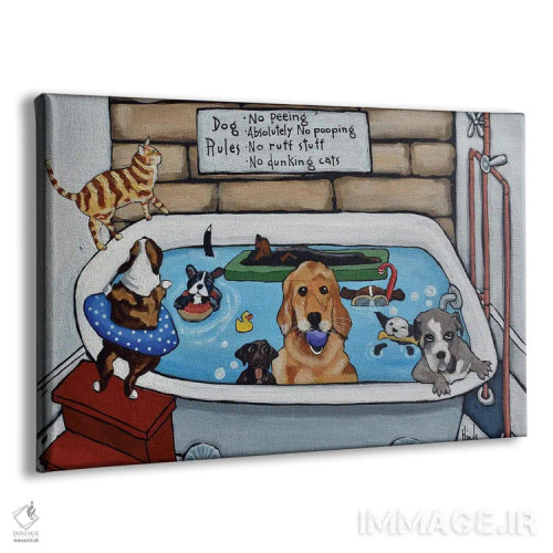 تابلو نه سگ و یک گربه اثر دیویدای هینْدز - نمای پرسپکتیو محصول
