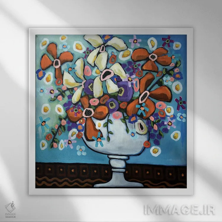 تابلو پانچ پرتقالی اثر دیویدای هینْدز - نمای قابدار سفید